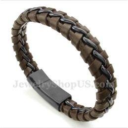 Men's Titanium Leather Bracelet