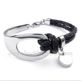 Men's Titanium Leather Bracelet