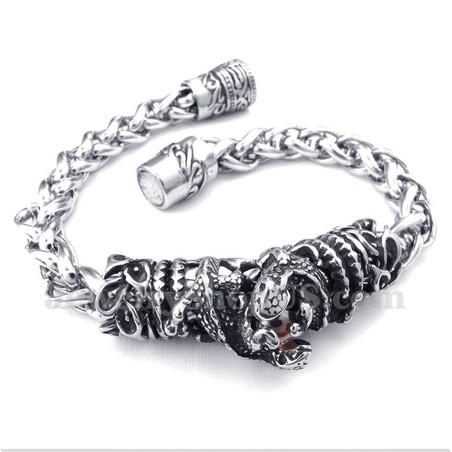 Men's Titanium Casted Red Diamond Bracelet