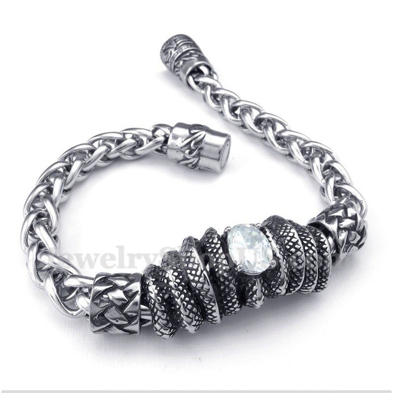 Men's Titanium Casted White Diamond Bracelet