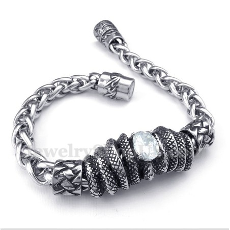 Men's Titanium Casted White Diamond Bracelet