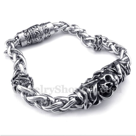 Men's Titanium Casted Skull Bracelet