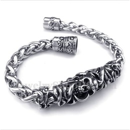 Men's Titanium Casted Skull Bracelet