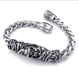 Men's Titanium Casted Skull Bracelet