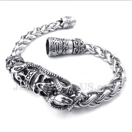 Men's Titanium Casted Skull Bracelet