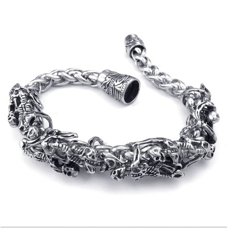 Men's Titanium Casted Skull Bracelet