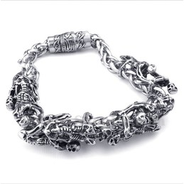 Men's Titanium Casted Skull Bracelet