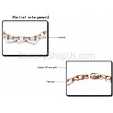 White Ceramic Sweetheart and Rose Gold Titanium Bracelet C429