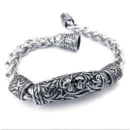 Men's Titanium Casted Skull Bracelet