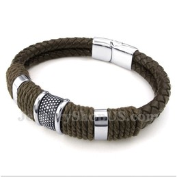 Men's Titanium Leather Bracelet