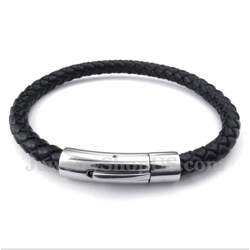 Men's Titanium Leather Bracelet