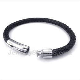 Men's Titanium Leather Bracelet