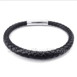 Men's Titanium Leather Bracelet