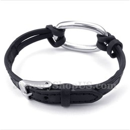 Men's Titanium Leather Bracelet
