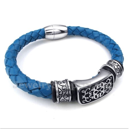 Men's Titanium Leather Bracelet