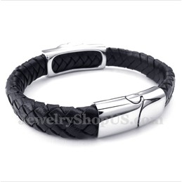 Men's Titanium Lion's Head Leather Bracelet