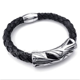 Men's Titanium Leather Bracelet