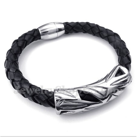 Men's Titanium Leather Bracelet