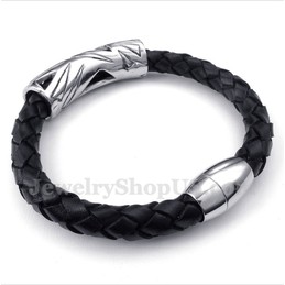 Men's Titanium Leather Bracelet