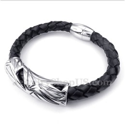 Men's Titanium Leather Bracelet