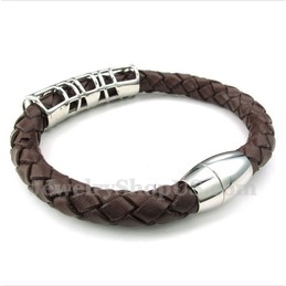 Men's Titanium Leather Bracelet