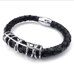 Men's Titanium Leather Bracelet