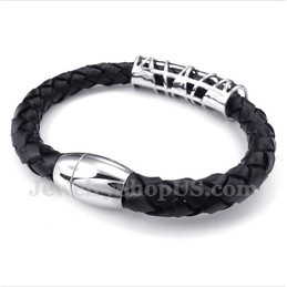 Men's Titanium Leather Bracelet