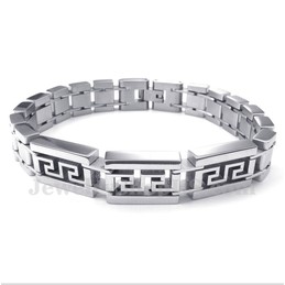 Men's Titanium Greek Meander Pattern Bracelet
