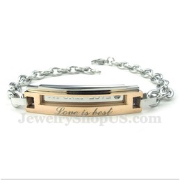 Men's Titanium Gold Couple's Bracelet