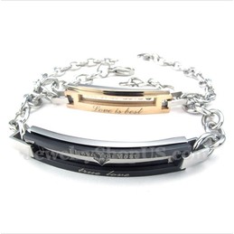 Men's Titanium Gold Couple's Bracelet