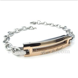 Men's Titanium Gold Couple's Bracelet