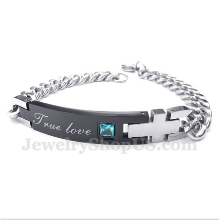Men's Titanium Diamond Couple's Bracelet