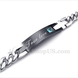Men's Titanium Diamond Couple's Bracelet