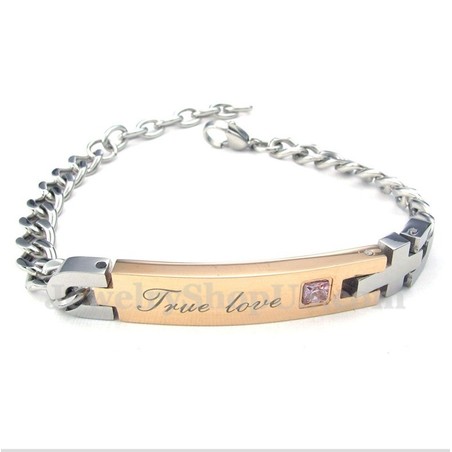Women's Titanium Diamond Couple's Bracelet