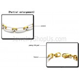 White Ceramic and Gold Titanium Bracelet C427