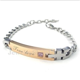 Women's Titanium Diamond Couple's Bracelet