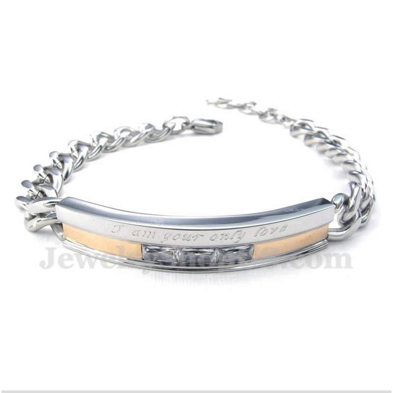 Women's Titanium Crystal Couple's Bracelet