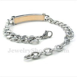 Women's Titanium Gold Diamond Couple's Bracelet