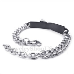 Men's Titanium Black Mens Couple's Bracelet