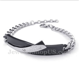 Men's Titanium Black Mens Couple's Bracelet