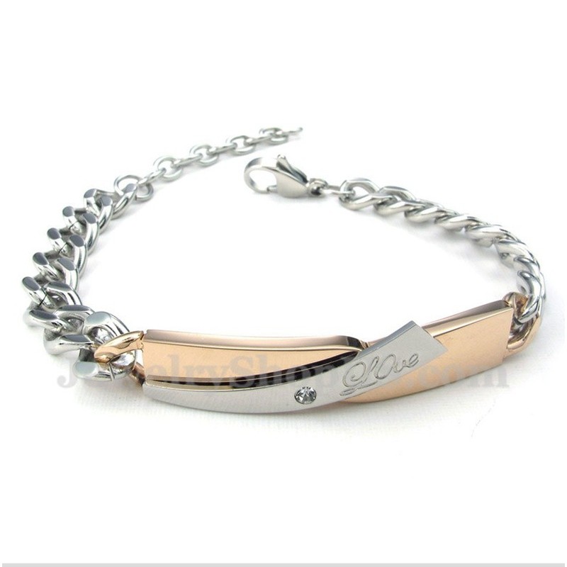 Women's Titanium Gold Couple's Bracelet