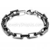 Black Rectangle Ceramic and Circle Titanium Bracelet C430