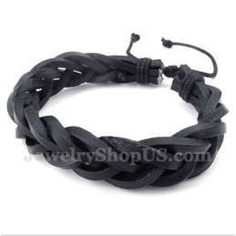 Men's Leather Titanium Bracelet