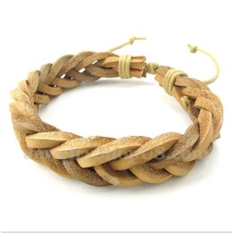 Men's Leather Titanium Bracelet