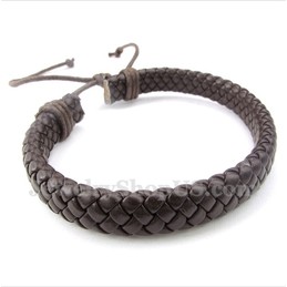 Men's Leather Titanium Bracelet