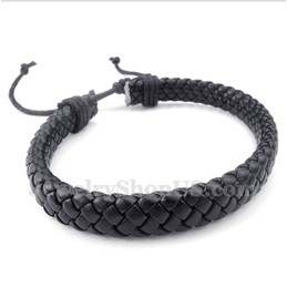 Men's Leather Titanium Bracelet
