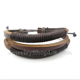 Men's Leather Titanium Bracelet