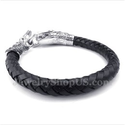 Men's Leather Titanium Bracelet