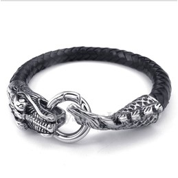 Men's Leather Titanium Bracelet