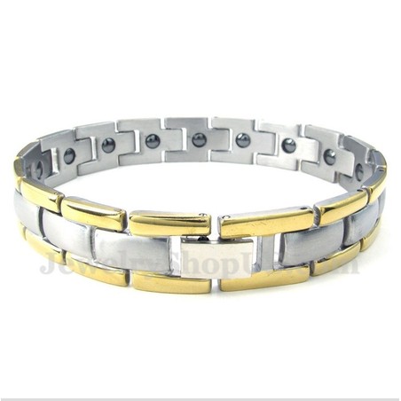 Men's Titanium Magnet Gold Bracelet